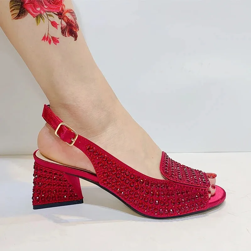 Rhinestone Embellished Fashion Luxe Sandals for Women