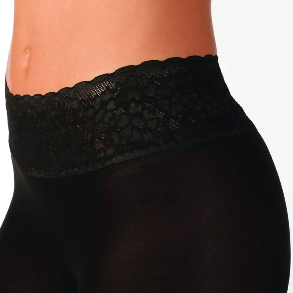 Sheer Black Pantyhose With Comfortable Low Rise Luxe Waistband