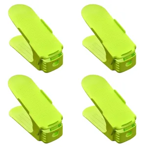 Shoe Double Decker - Efficient Space-Saving Organizer- Green - 4 Pack