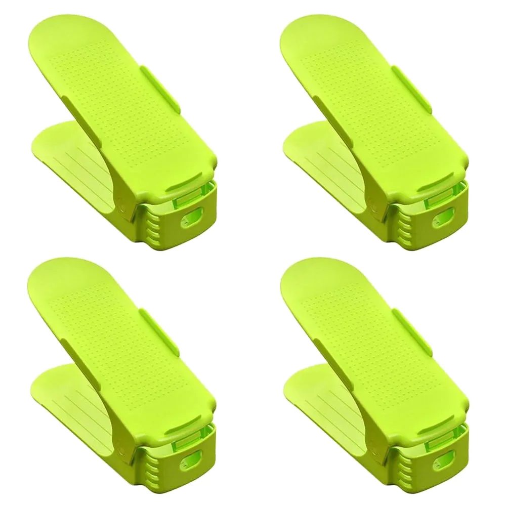 Shoe Double Decker - Efficient Space-Saving Organizer- Green - 4 Pack