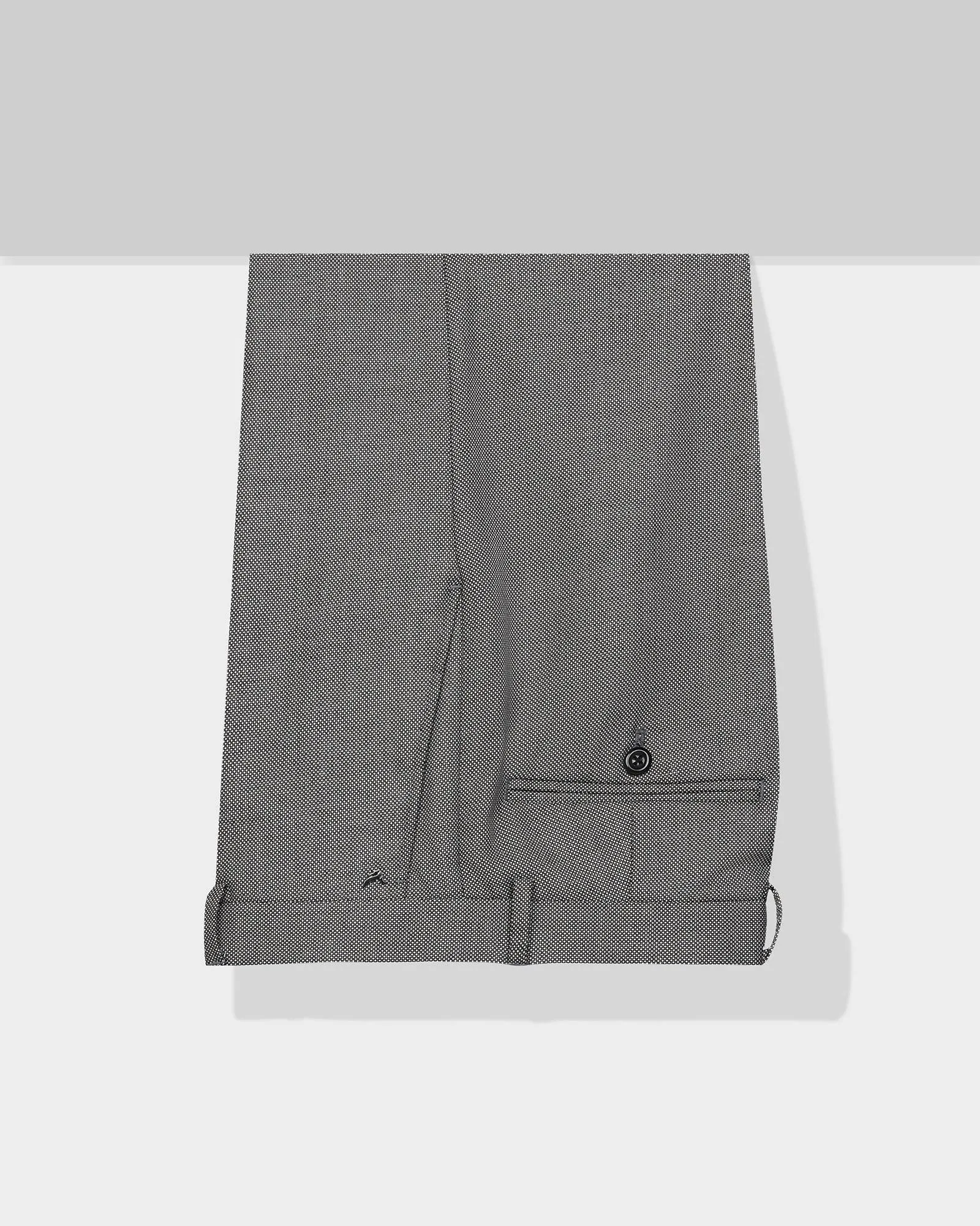 Slim fit B-91 Formal Grey Textured Trouser - Hoop