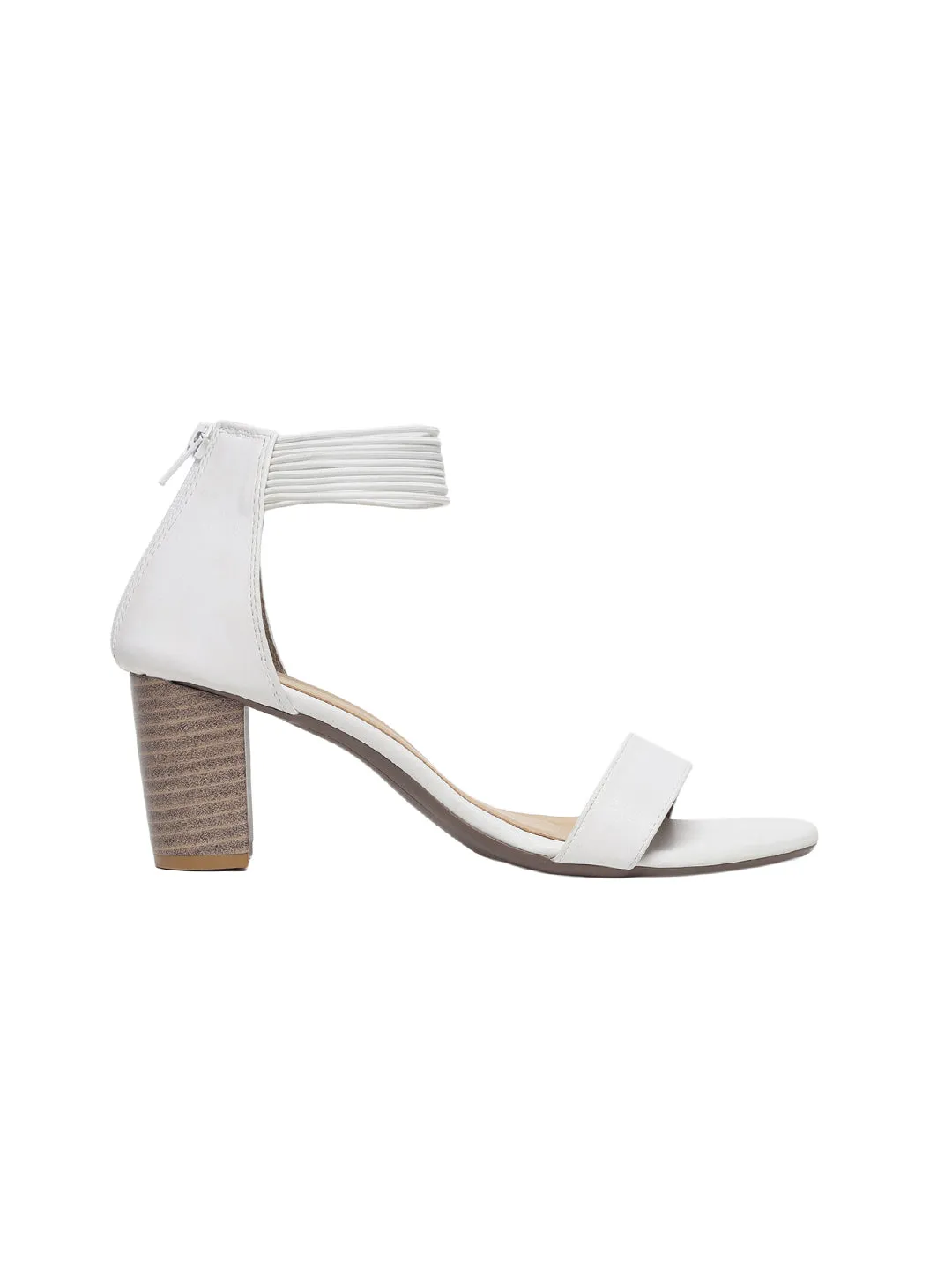 Stella White Block Heels