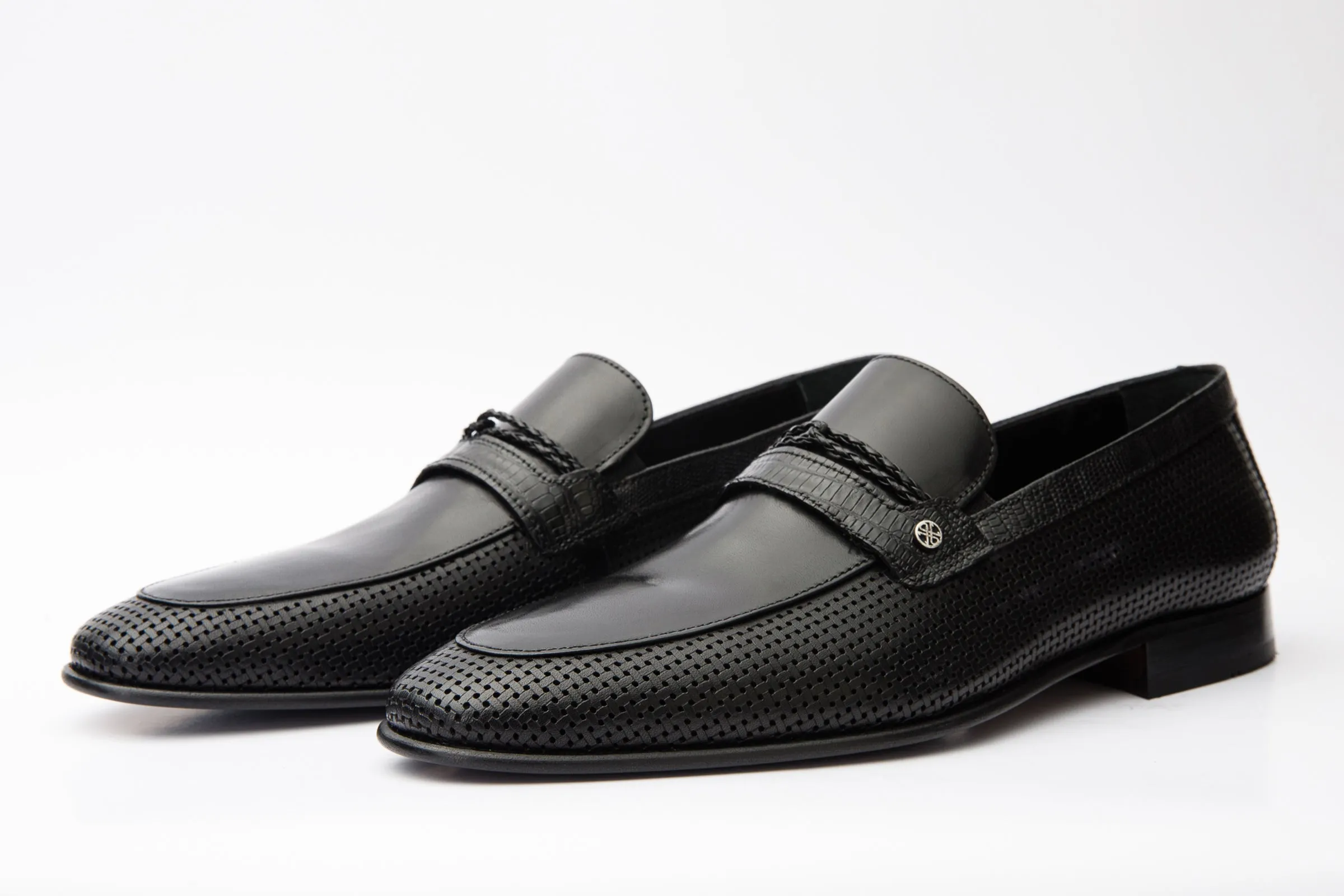 The Acerra Black Leather Loafer Men Shoe