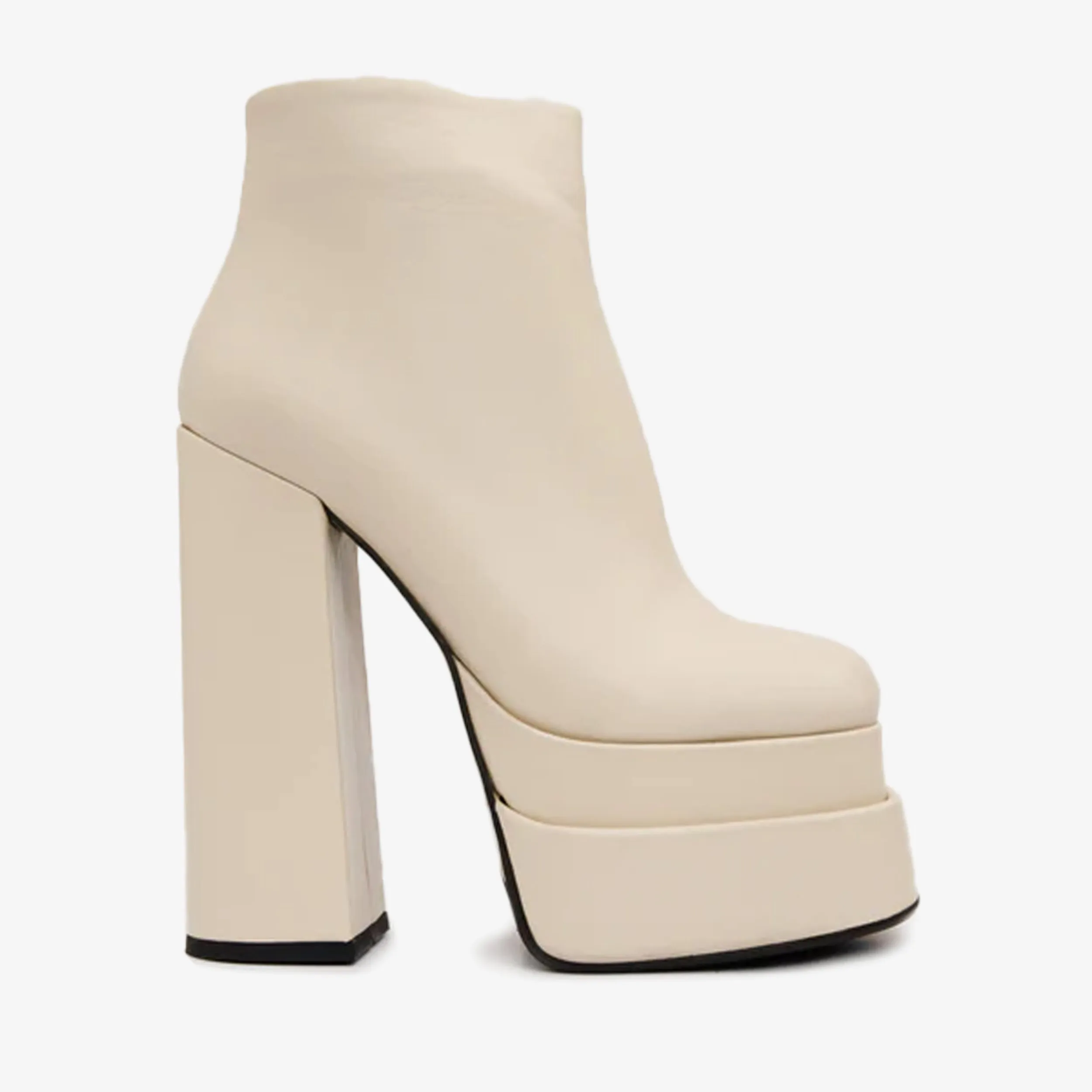 The Latino Cream Leather High Heel Women Boot