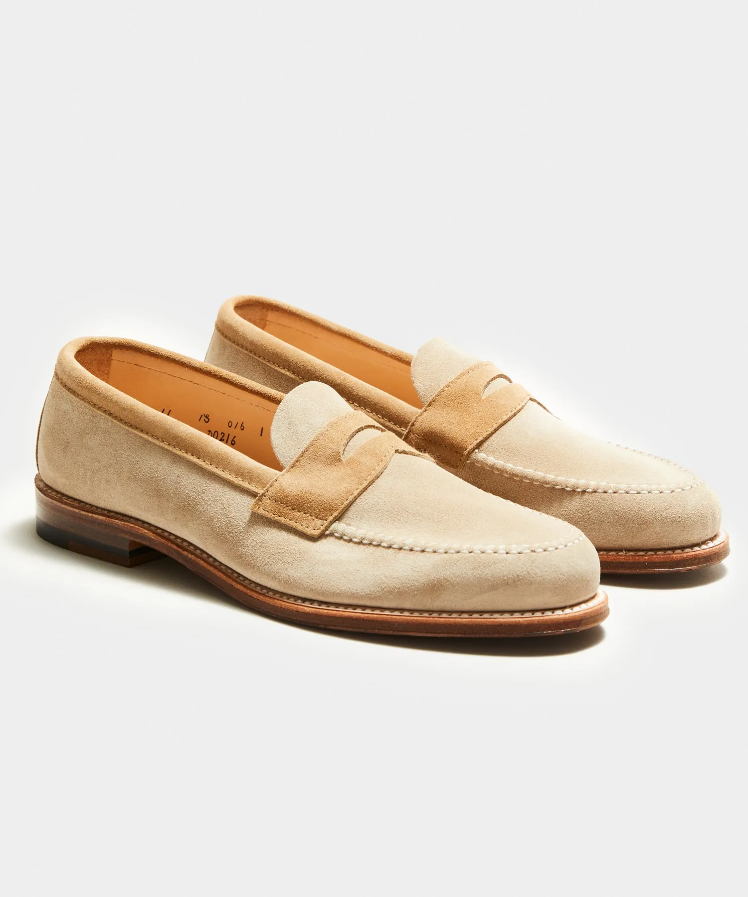 Todd Snyder x Alden Two-Tone Penny Loafer in Milkshake