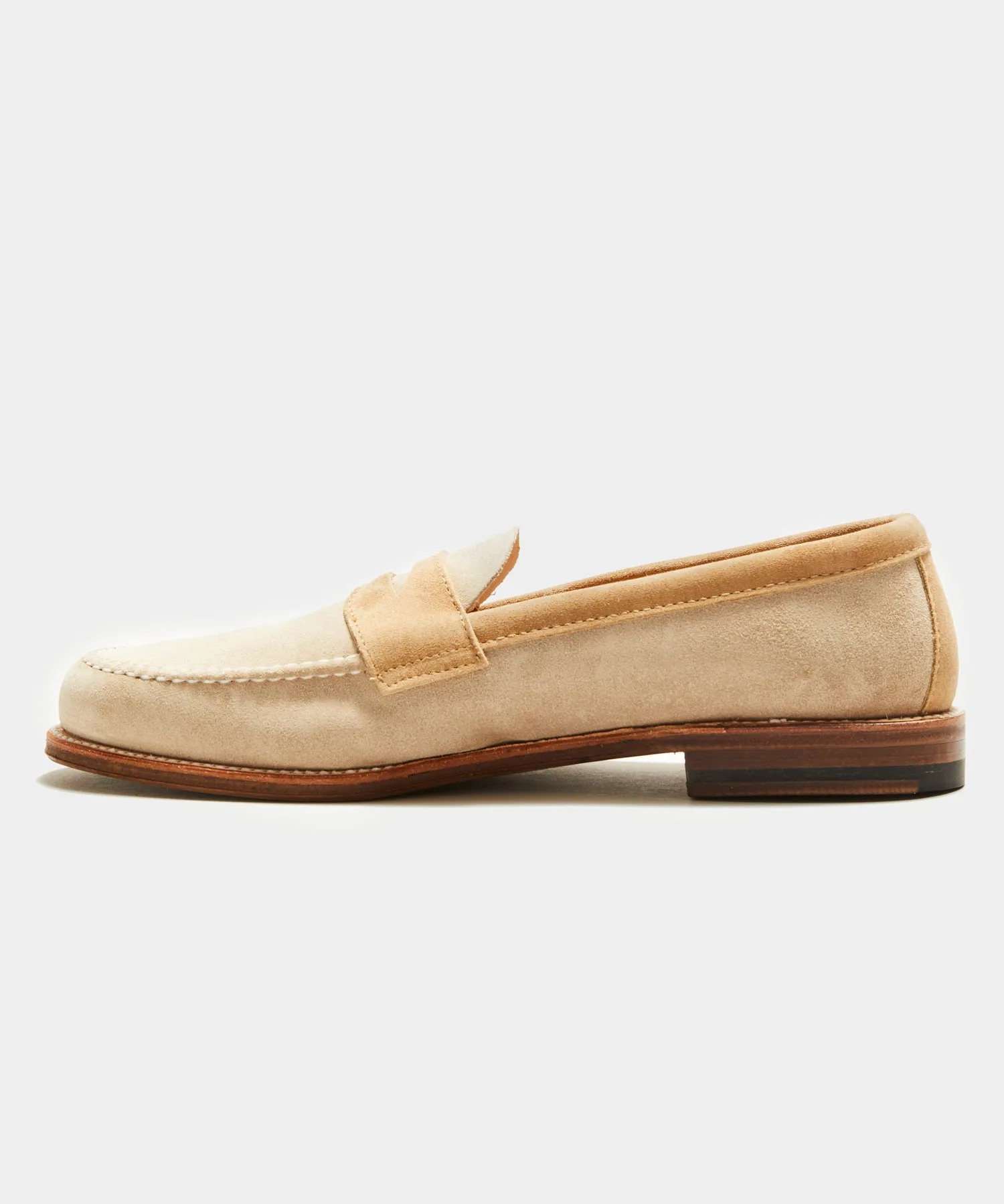 Todd Snyder x Alden Two-Tone Penny Loafer in Milkshake