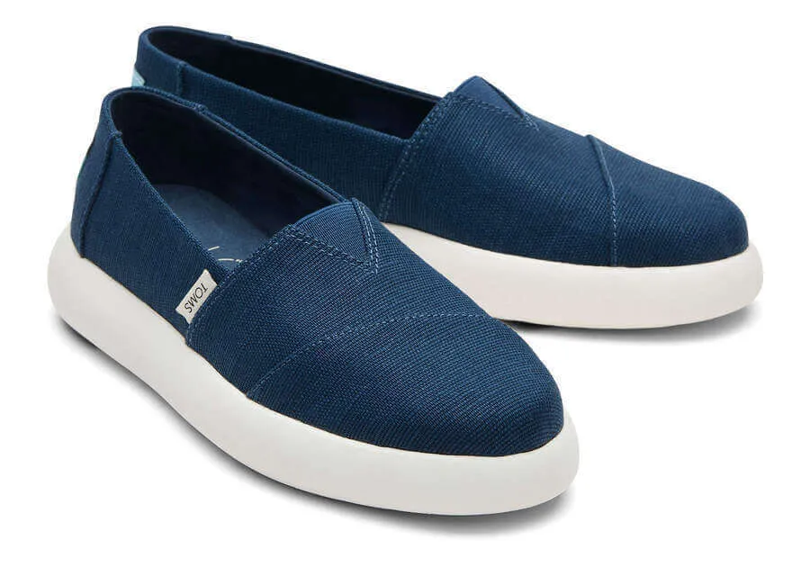 TOMS Womens Platform Alpargata - Blue