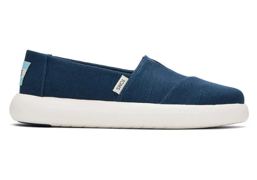 TOMS Womens Platform Alpargata - Blue