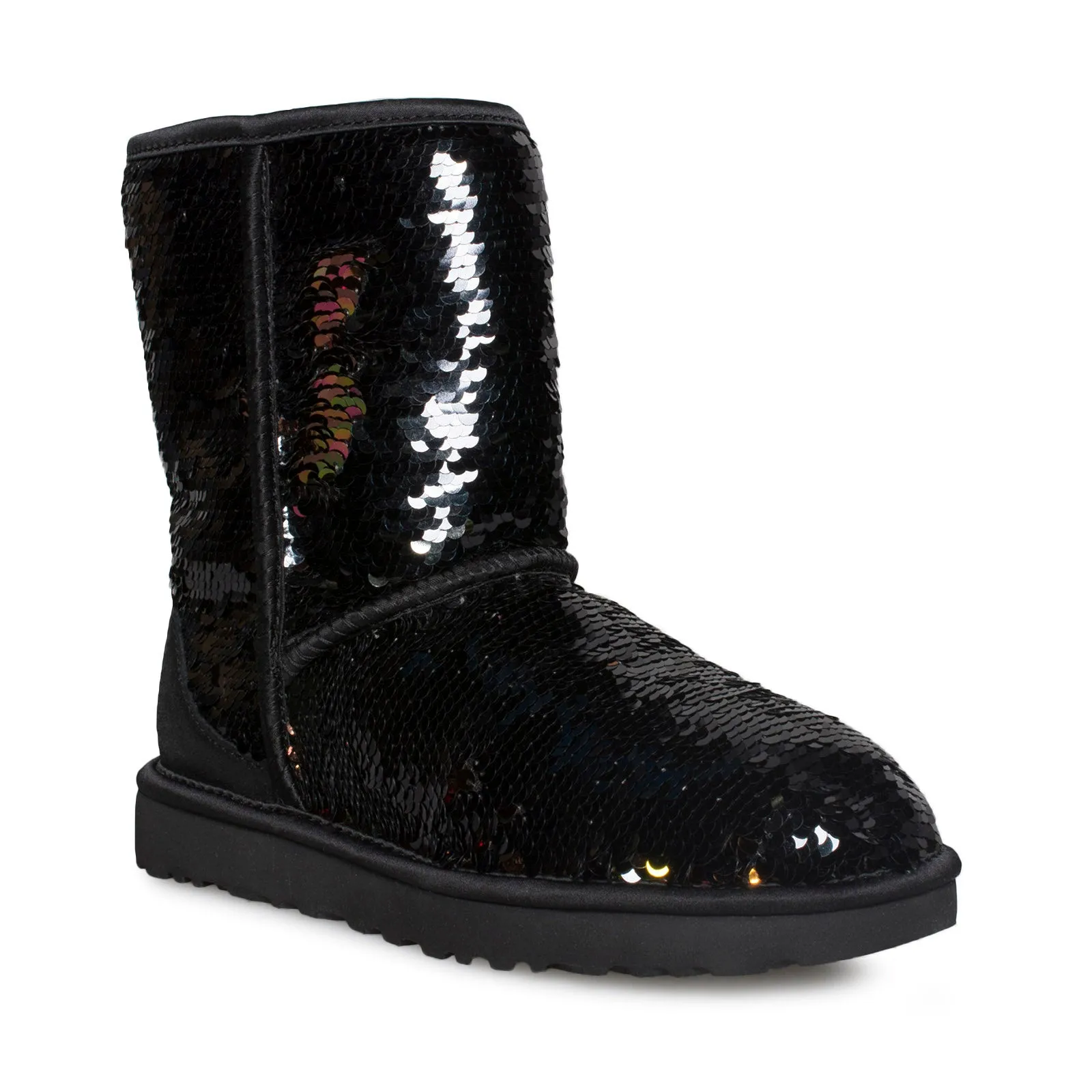 UGG Classic Short Sequin Black Boots - Women's