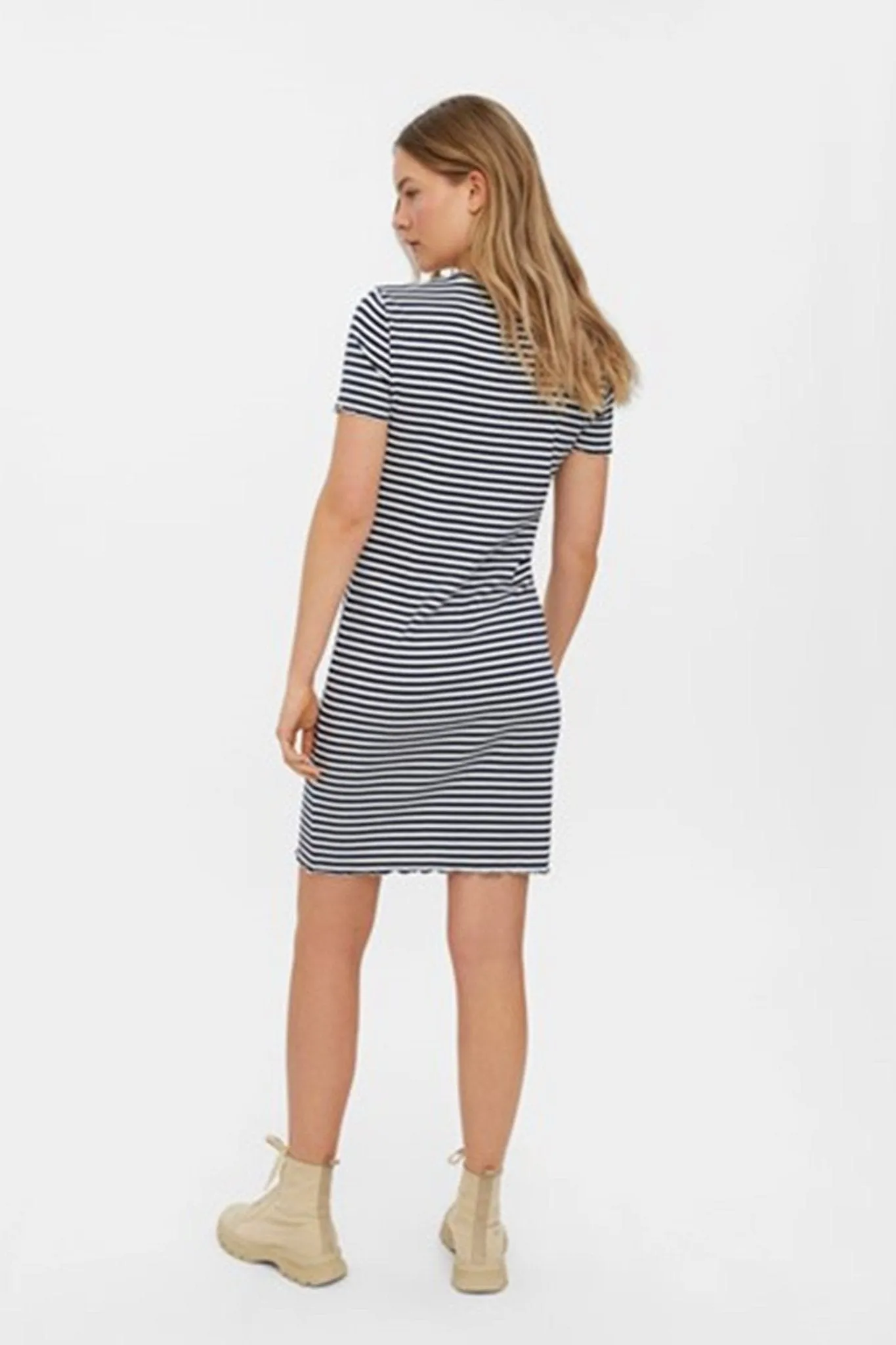 Vio Stripe Short Dress - Navy Blazer